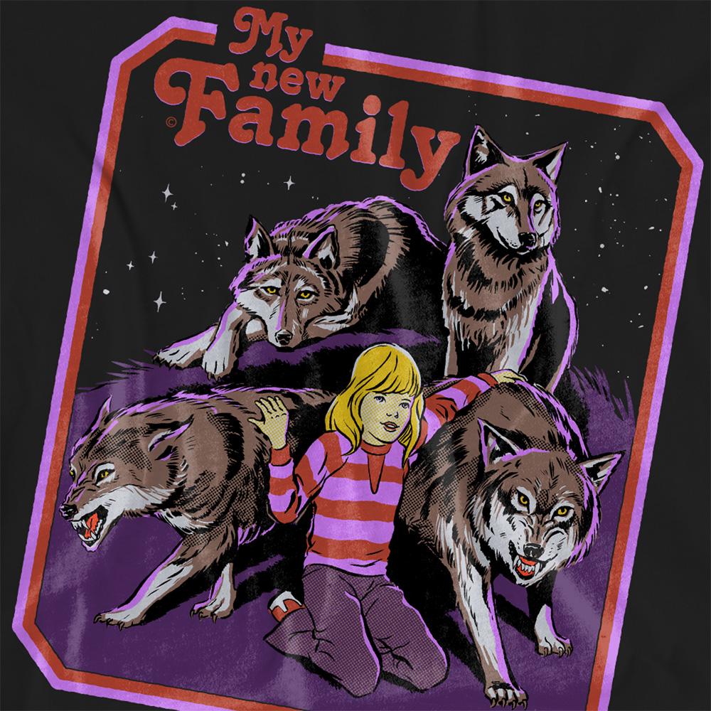 Black - Side - Steven Rhodes Womens-Ladies My New Family T-Shirt