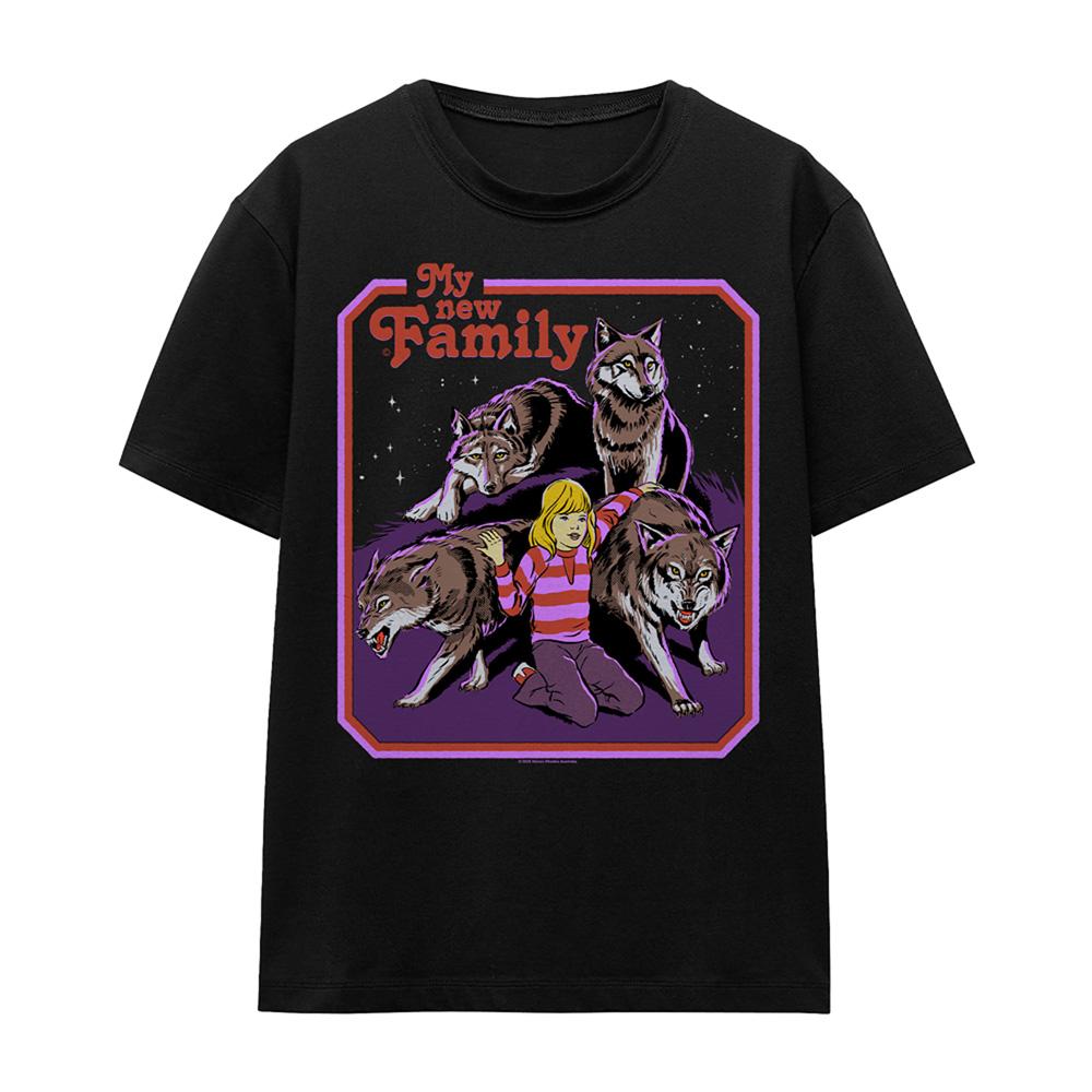 Black - Front - Steven Rhodes Womens-Ladies My New Family T-Shirt