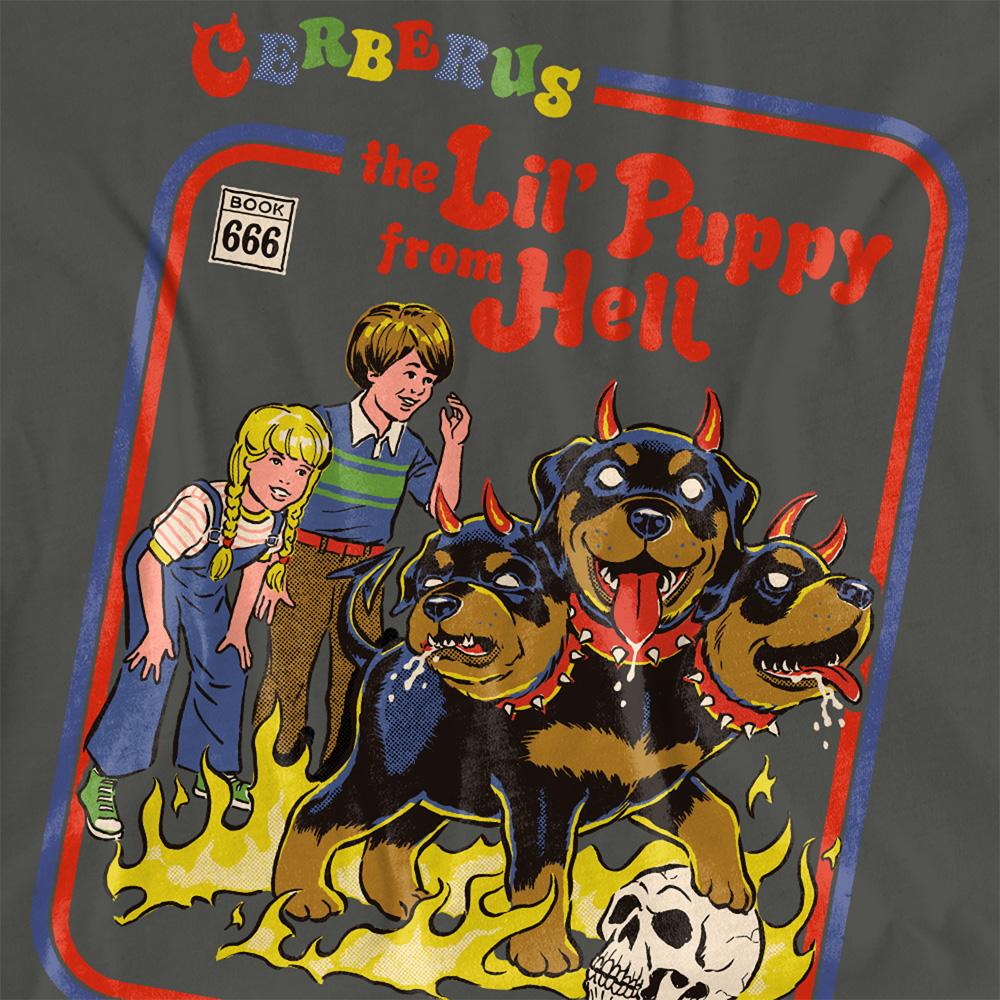 Charcoal - Side - Steven Rhodes Womens-Ladies Cerberus Puppy T-Shirt
