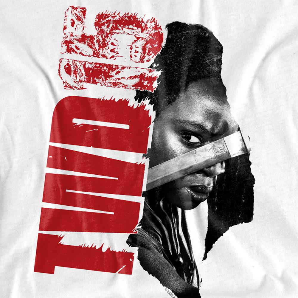 White - Back - The Walking Dead Childrens-Kids 15 Michonne T-Shirt