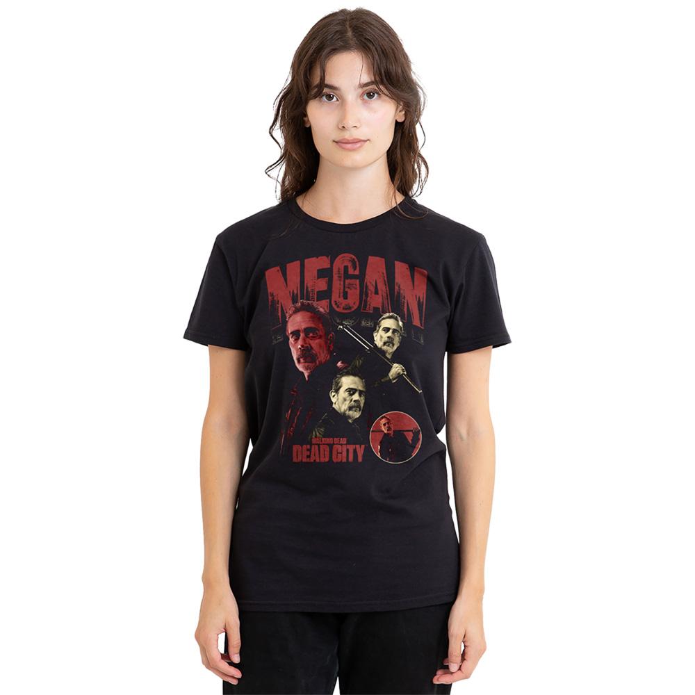 Black - Back - The Walking Dead Womens-Ladies Dead City Negan Homage T-Shirt