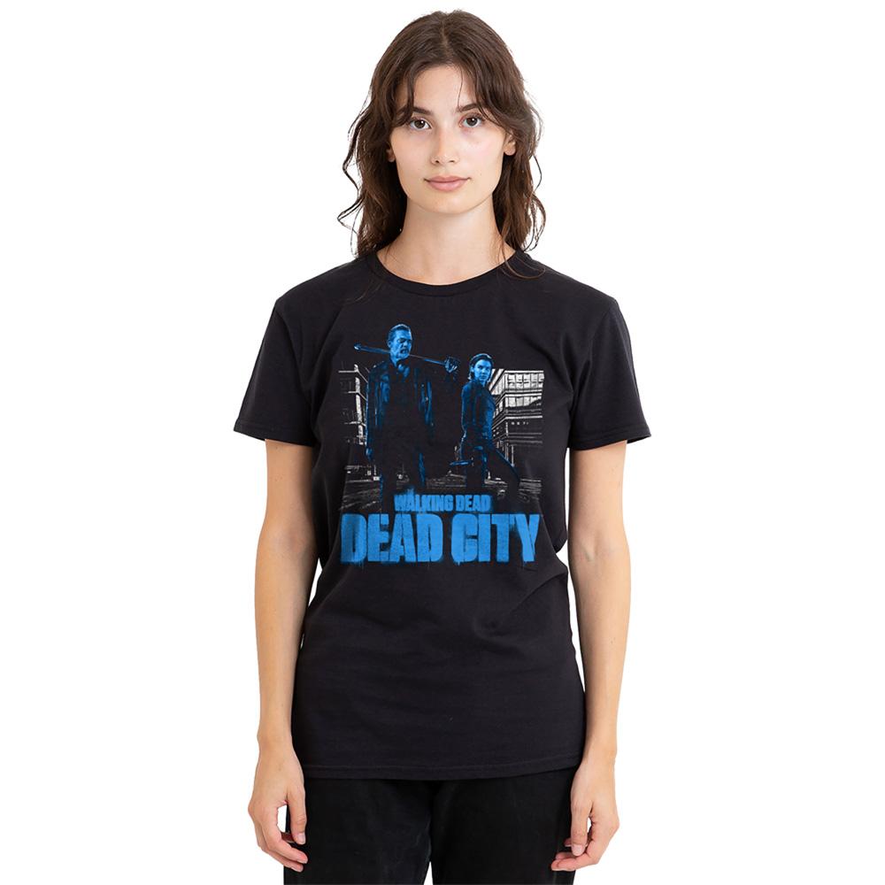Black - Back - The Walking Dead Womens-Ladies Dead City Pose T-Shirt