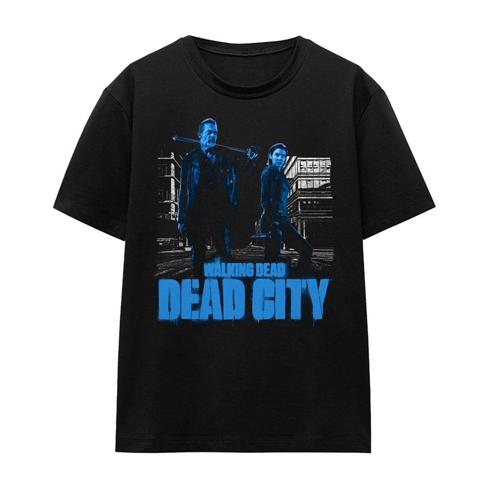 Black - Front - The Walking Dead Womens-Ladies Dead City Pose T-Shirt