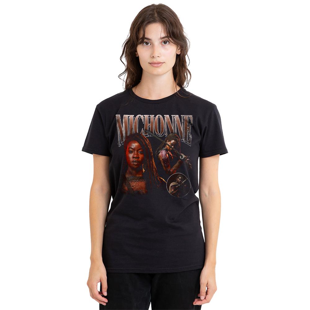 Black - Back - The Walking Dead Womens-Ladies The Ones Who Lived Michonne T-Shirt
