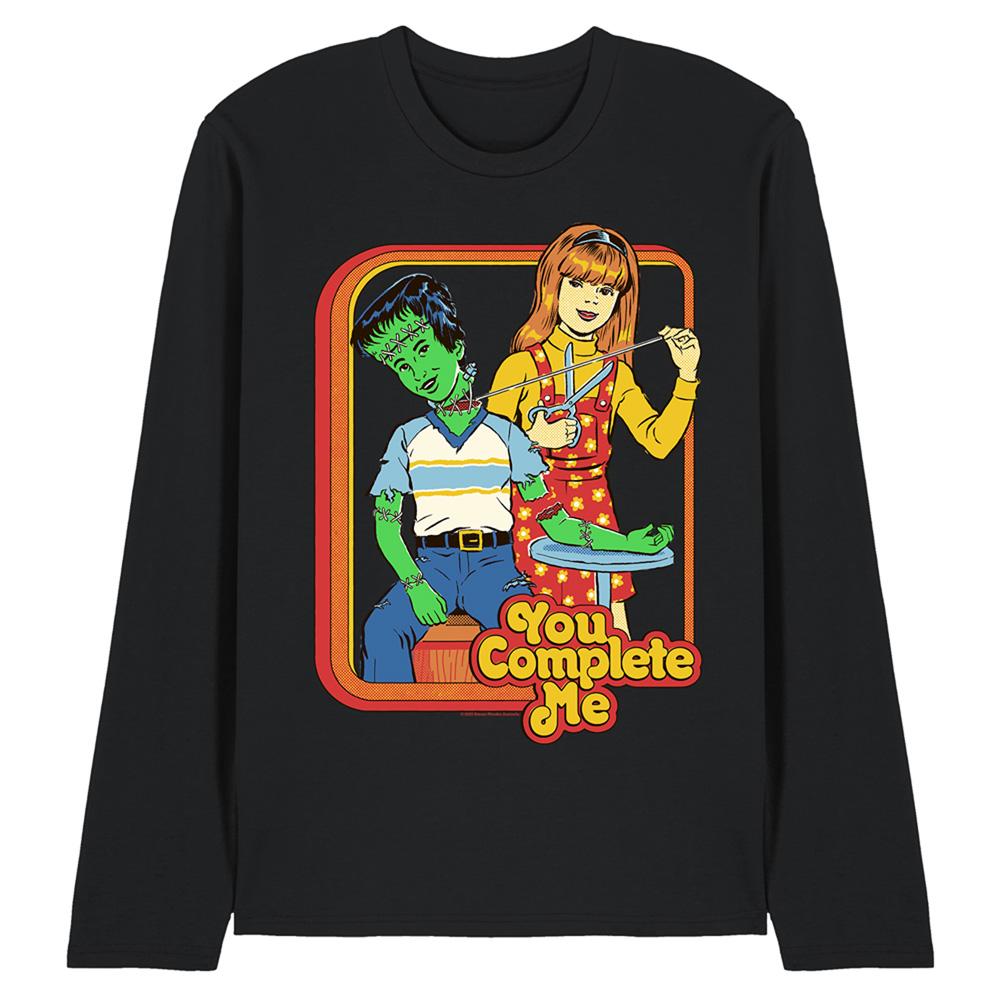 Black - Front - Steven Rhodes Unisex Adult You Complete Me Long-Sleeved T-Shirt