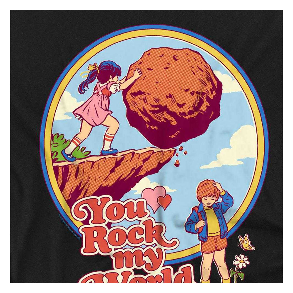 Black - Side - Steven Rhodes Unisex Adult You Rock My World Long-Sleeved T-Shirt