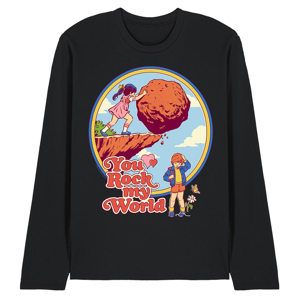 Black - Front - Steven Rhodes Unisex Adult You Rock My World Long-Sleeved T-Shirt