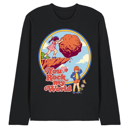 Black - Front - Steven Rhodes Unisex Adult You Rock My World Long-Sleeved T-Shirt