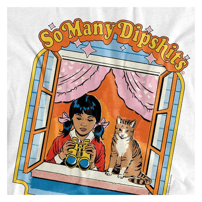 White - Side - Steven Rhodes Unisex Adult So Many Dipshits Long-Sleeved T-Shirt
