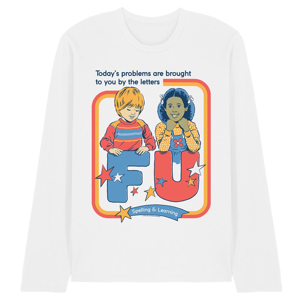 White - Front - Steven Rhodes Unisex Adult Today´s Problems Long-Sleeved T-Shirt