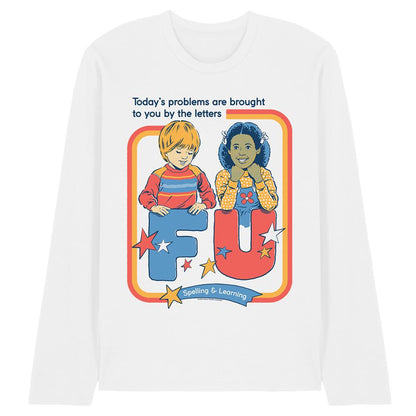 White - Front - Steven Rhodes Unisex Adult Today´s Problems Long-Sleeved T-Shirt
