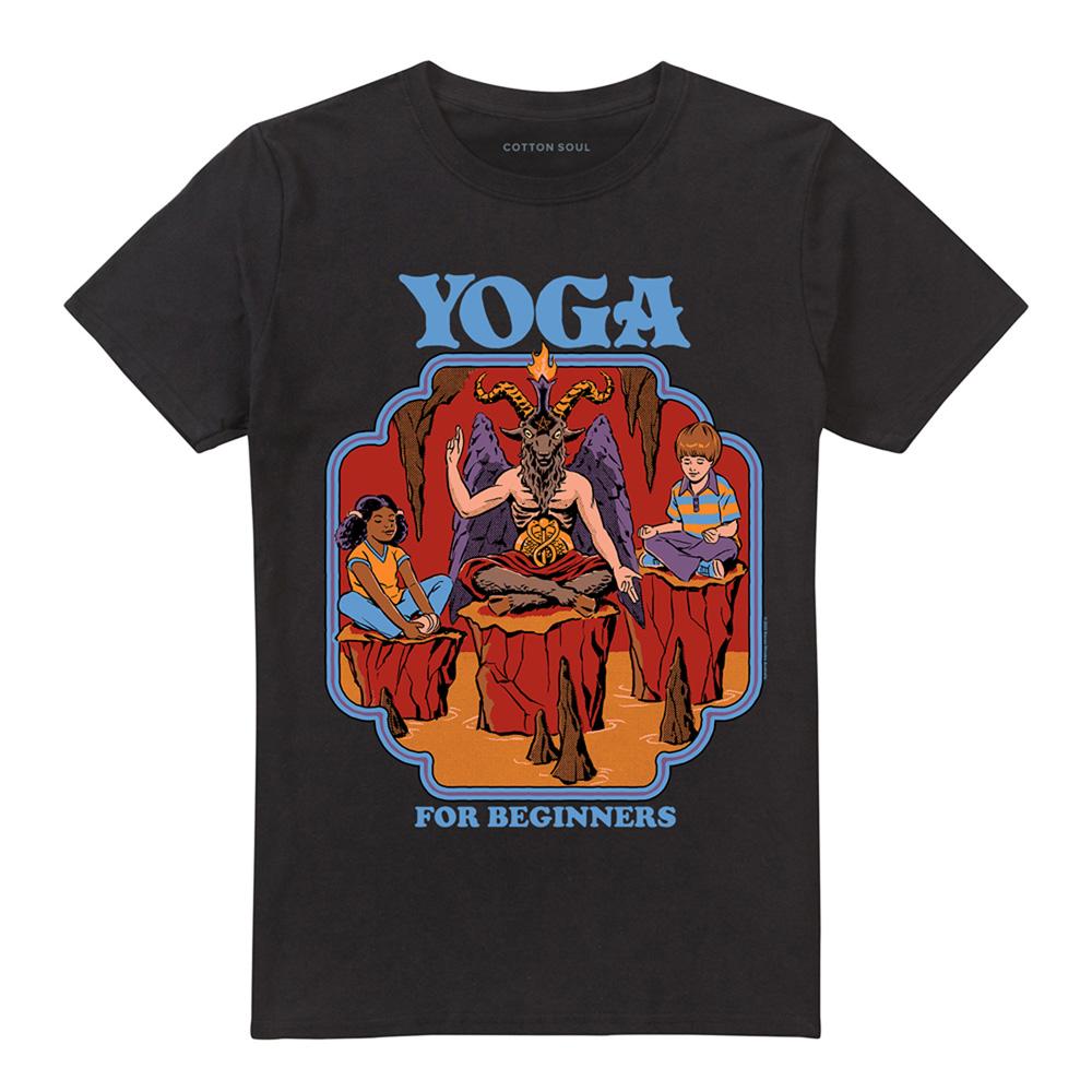 Black - Front - Steven Rhodes Mens Yoga For Beginners Long-Sleeved T-Shirt