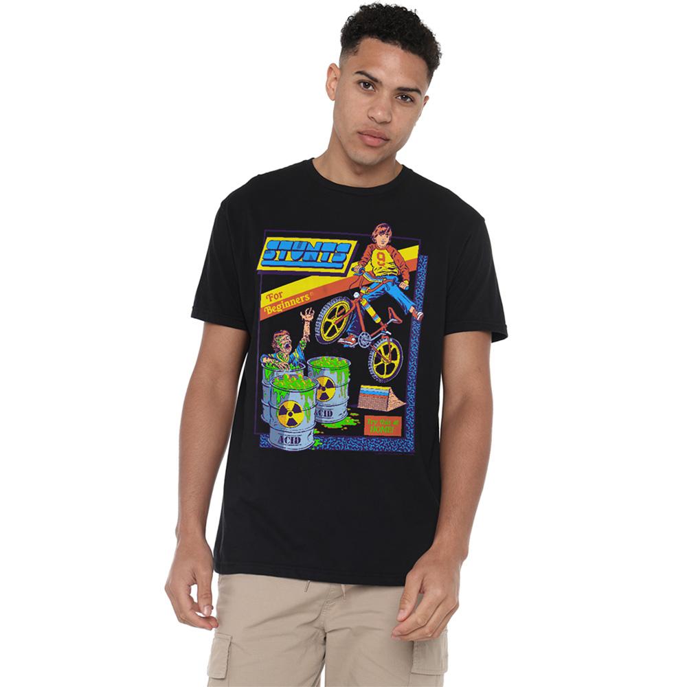 Black - Side - Steven Rhodes Unisex Adult Stunts For Beginners T-Shirt