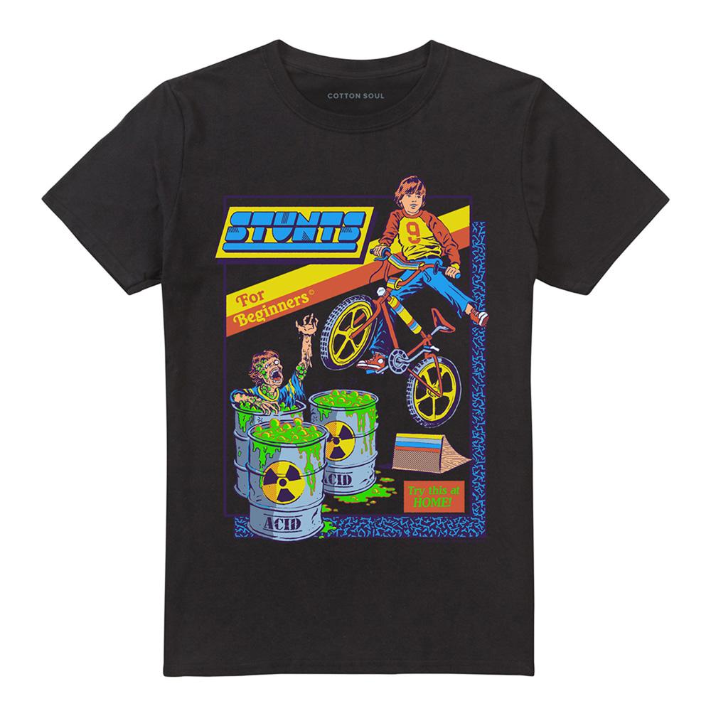 Black - Front - Steven Rhodes Unisex Adult Stunts For Beginners T-Shirt