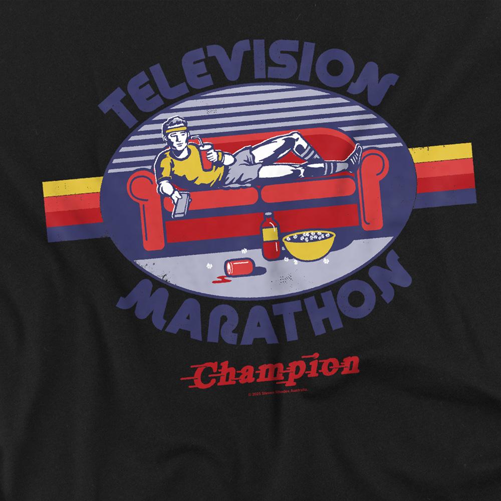 Black - Side - Steven Rhodes Unisex Adult Television Marathon Champion T-Shirt