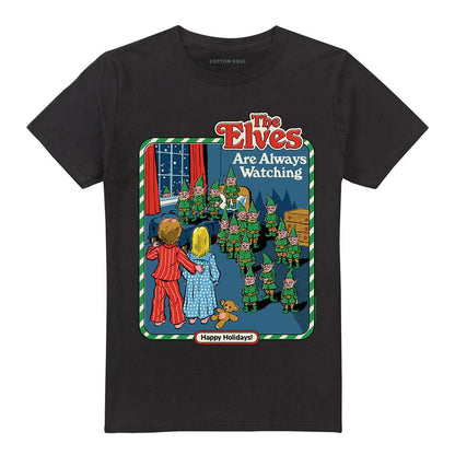 Black - Front - Steven Rhodes Unisex Adult The Elves Are Always Watching T-Shirt