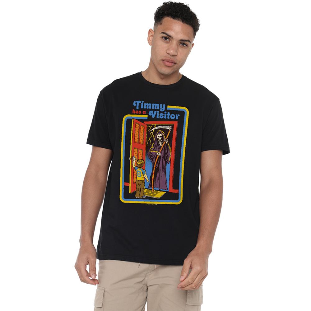 Black - Lifestyle - Steven Rhodes Unisex Adult Timmy Has A Visitor T-Shirt