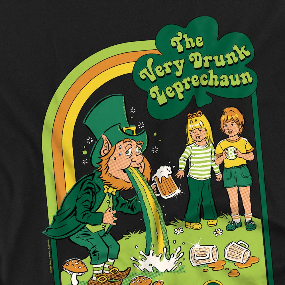 Black - Side - Steven Rhodes Unisex Adult The Very Drunk Leprechaun T-Shirt