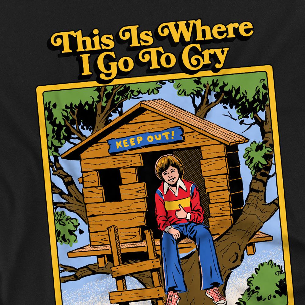 Black - Side - Steven Rhodes Unisex Adult This Is Where I Go To Cry T-Shirt