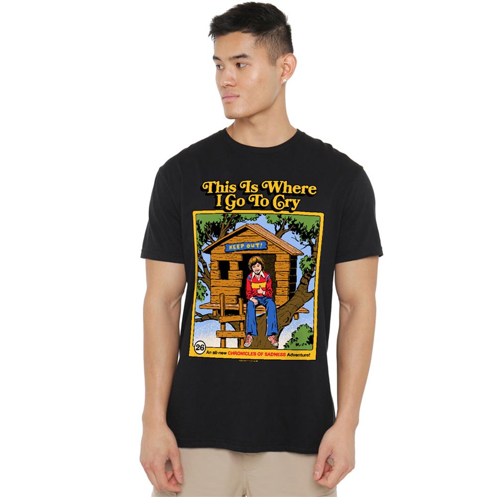 Black - Lifestyle - Steven Rhodes Unisex Adult This Is Where I Go To Cry T-Shirt