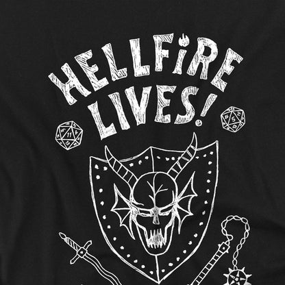 Black - Side - Stranger Things Childrens-Kids Hellfire Graduation Invert T-Shirt