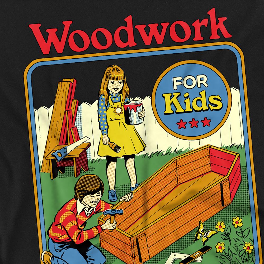 Black - Side - Steven Rhodes Unisex Adult Woodwork For Kids Long-Sleeved T-Shirt