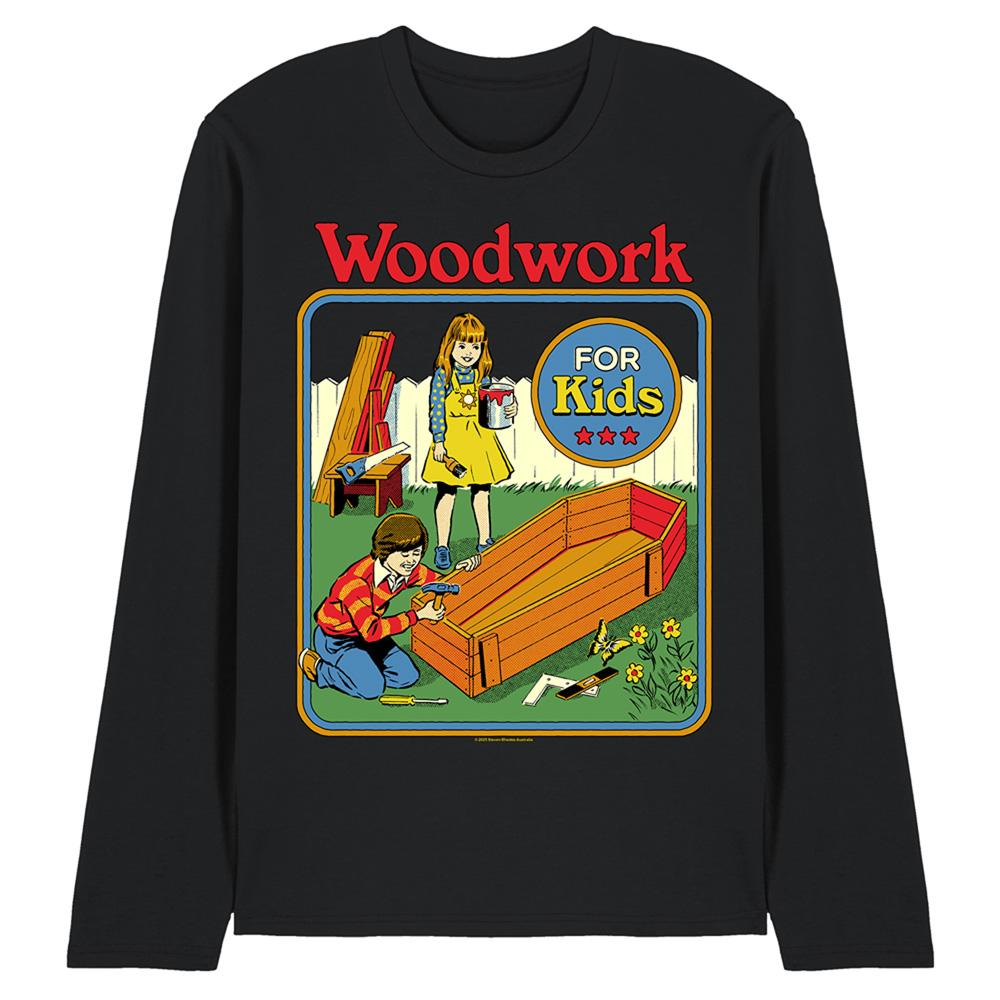 Black - Front - Steven Rhodes Unisex Adult Woodwork For Kids Long-Sleeved T-Shirt
