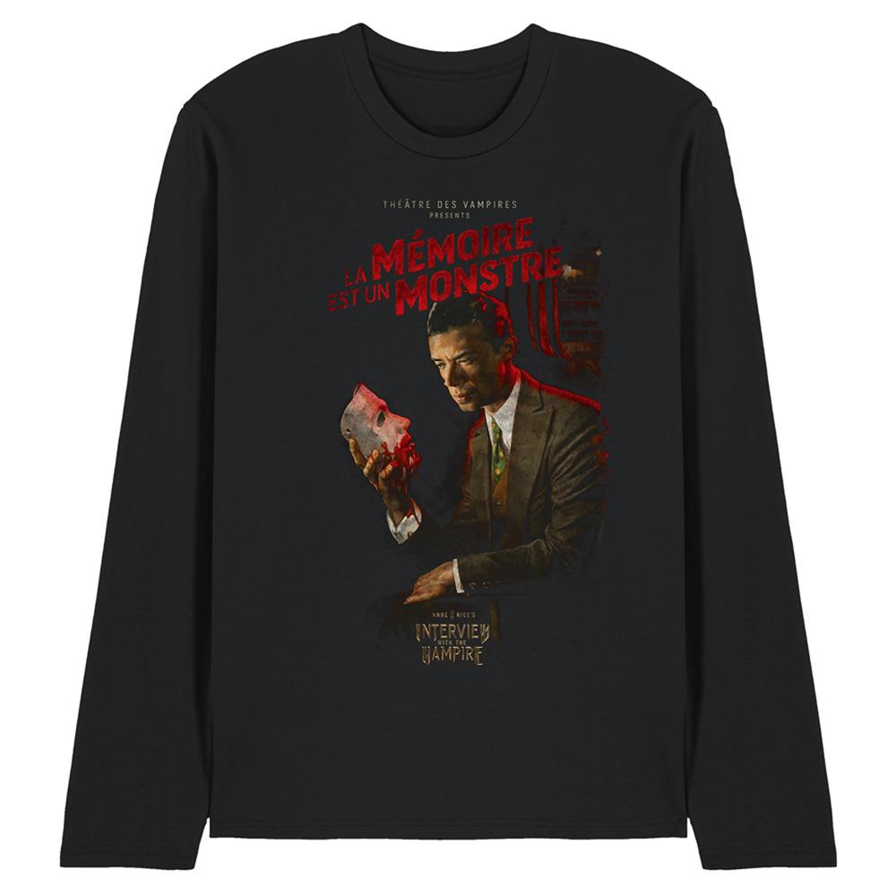 Black - Front - Interview With The Vampire Unisex Adult La Memoire Poster Long-Sleeved T-Shirt