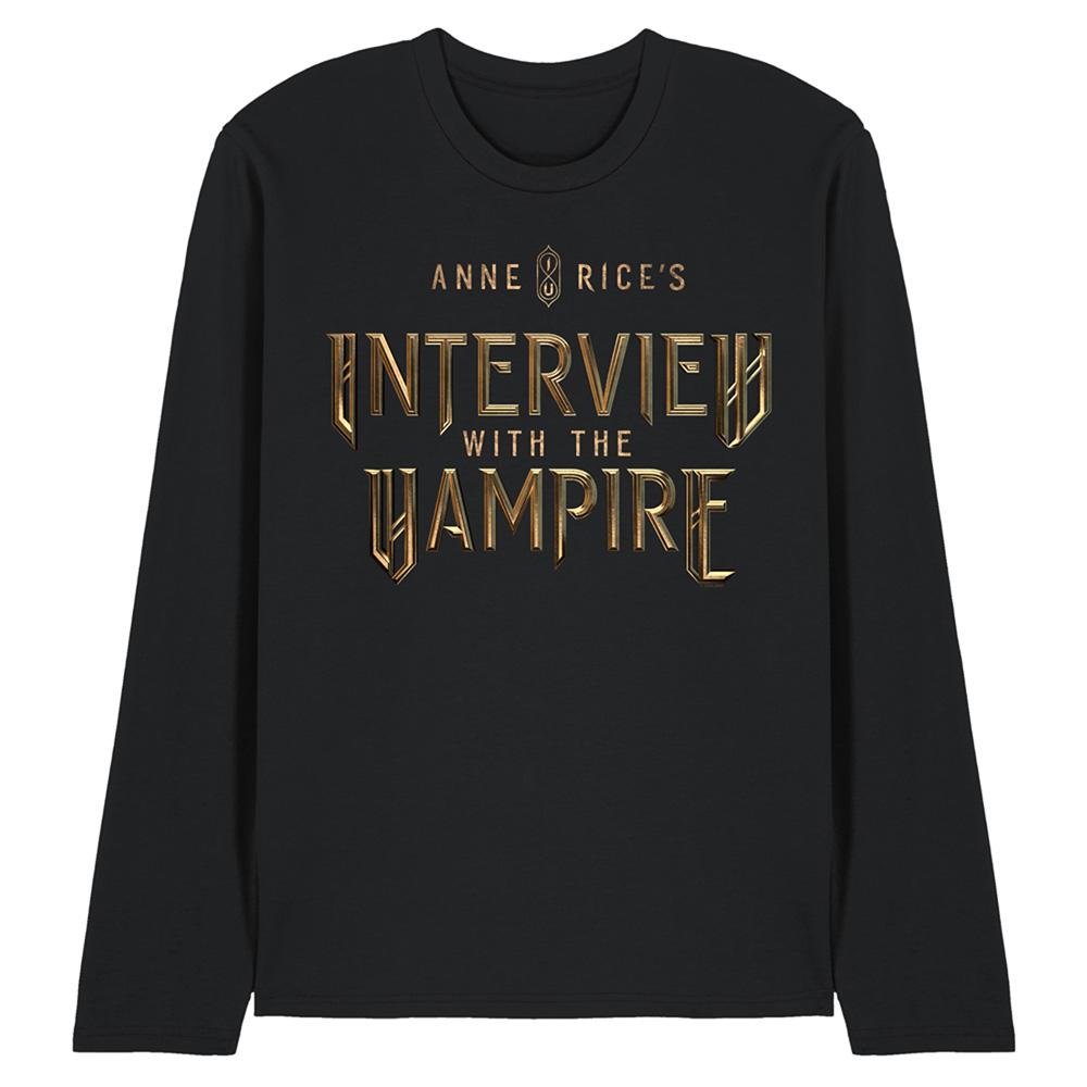 Black - Front - Interview With The Vampire Unisex Adult Gold Logo Long-Sleeved T-Shirt