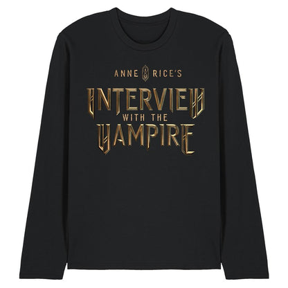 Black - Front - Interview With The Vampire Unisex Adult Gold Logo Long-Sleeved T-Shirt