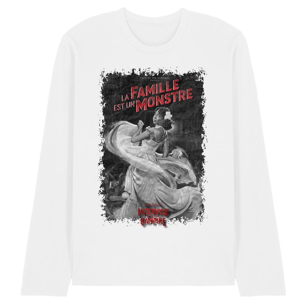 White - Front - Interview With The Vampire Unisex Adult La Famille Mono Poster Long-Sleeved T-Shirt