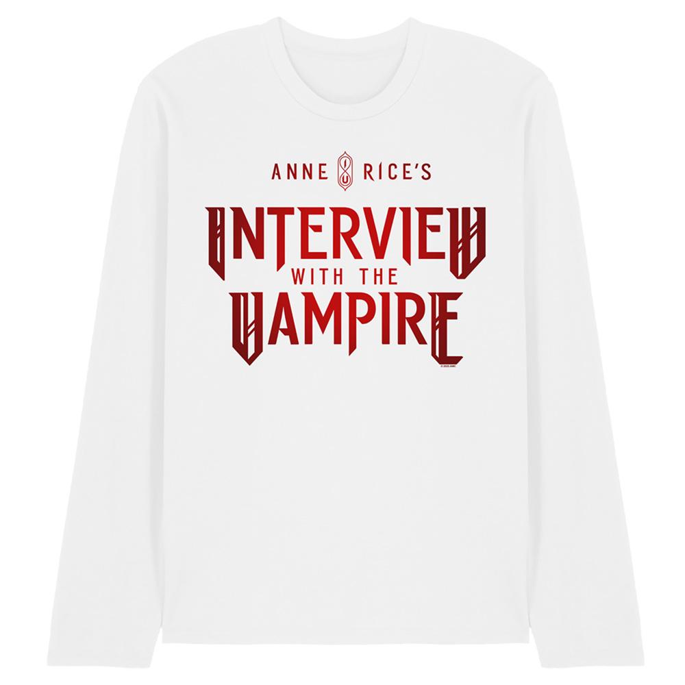 White - Front - Interview With The Vampire Unisex Adult Red Logo Long-Sleeved T-Shirt