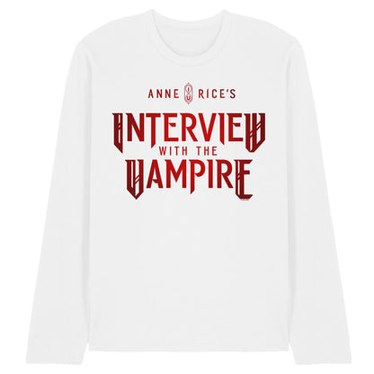 White - Front - Interview With The Vampire Unisex Adult Red Logo Long-Sleeved T-Shirt