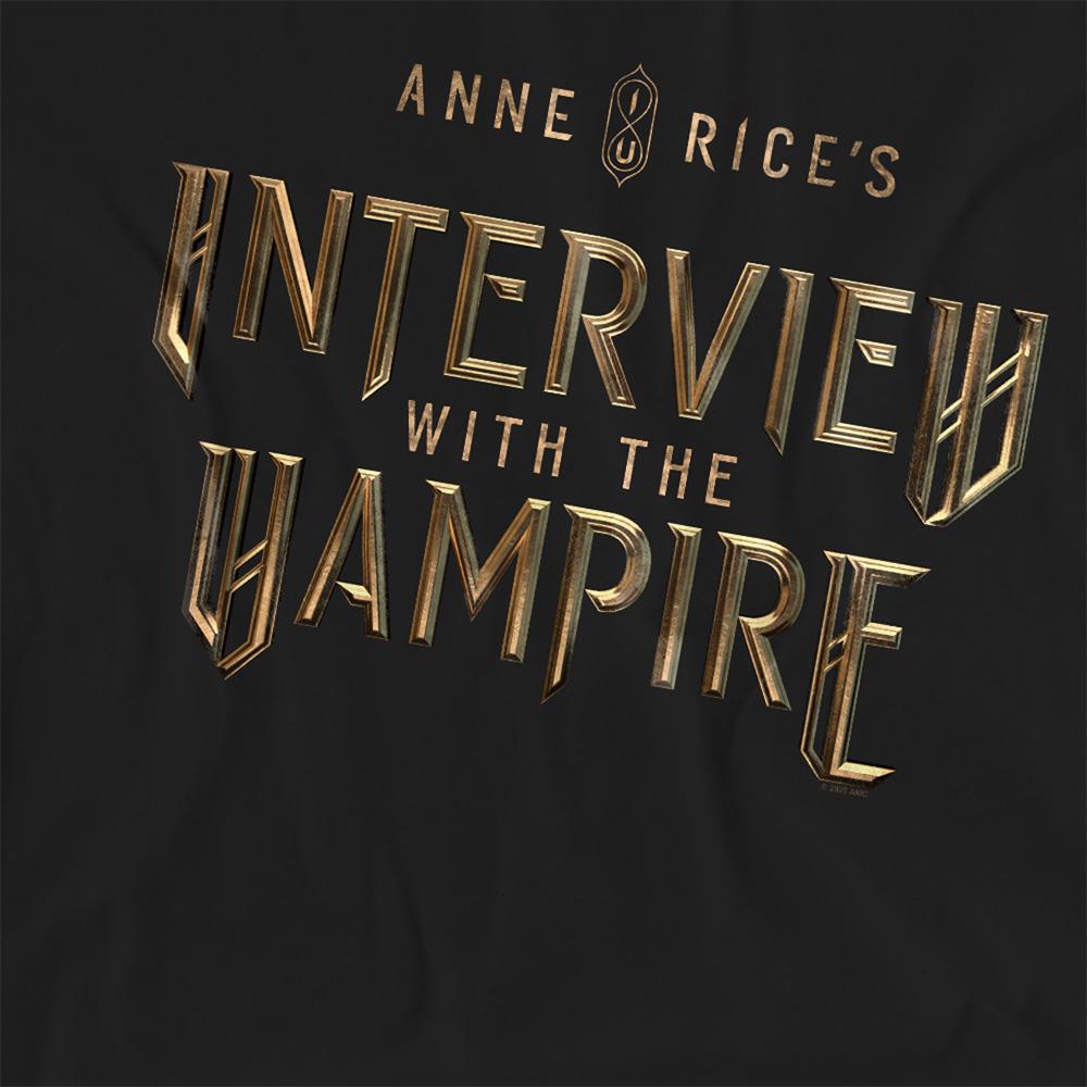 Black - Side - Interview With The Vampire Womens-Ladies Gold Logo T-Shirt
