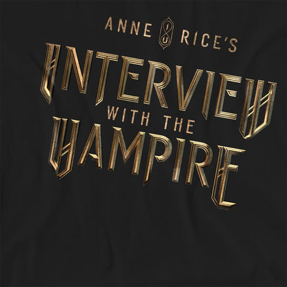 Black - Side - Interview With The Vampire Womens-Ladies Gold Logo T-Shirt