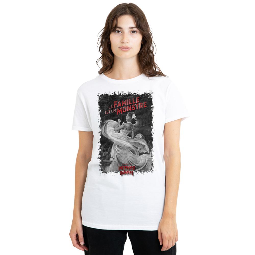 White - Back - Interview With The Vampire Womens-Ladies La Famille Mono Poster T-Shirt