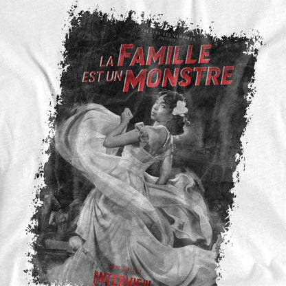 White - Side - Interview With The Vampire Womens-Ladies La Famille Mono Poster T-Shirt