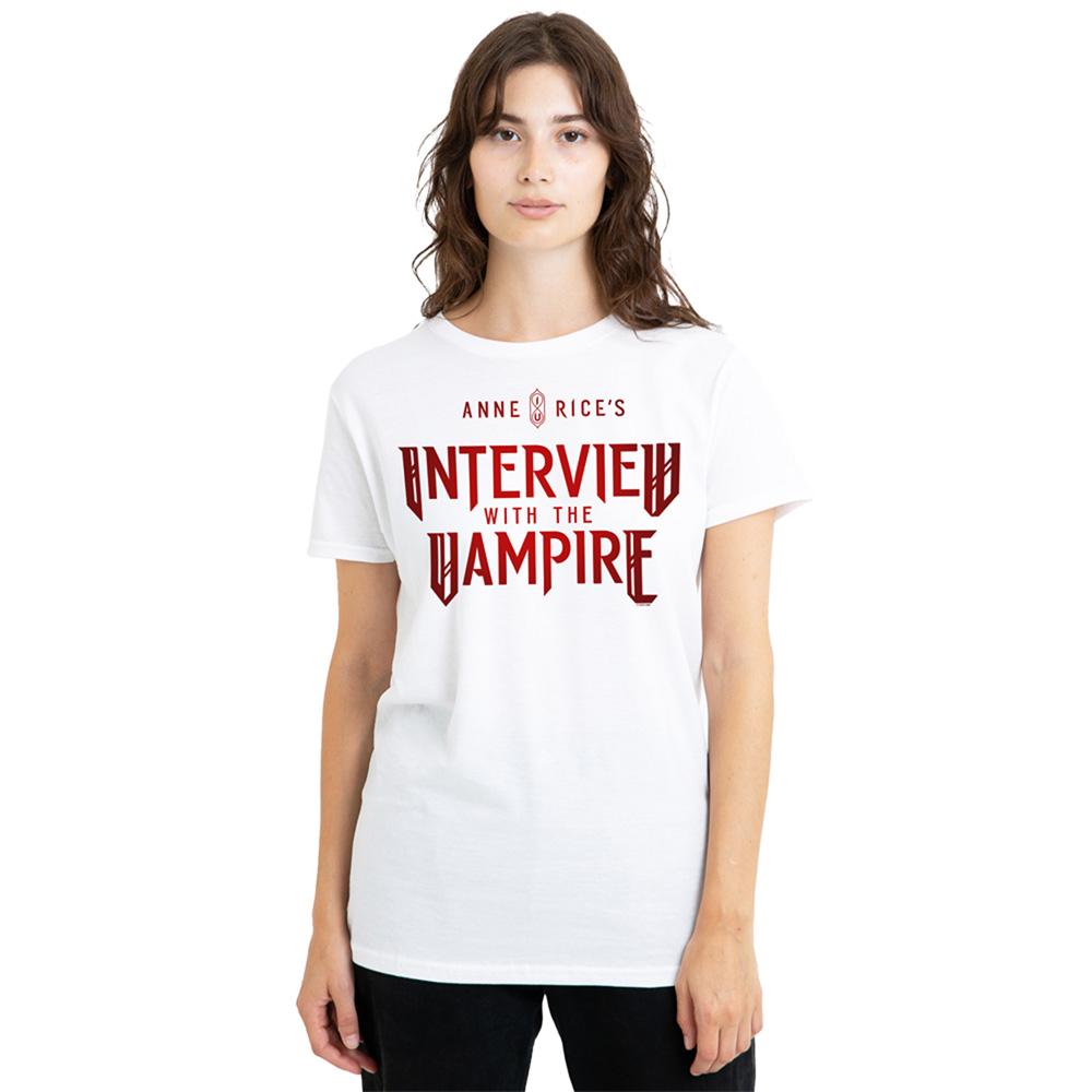 White - Back - Interview With The Vampire Womens-Ladies Red Logo T-Shirt