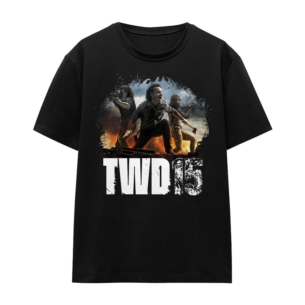 Black - Front - The Walking Dead Womens-Ladies Action Pose T-Shirt
