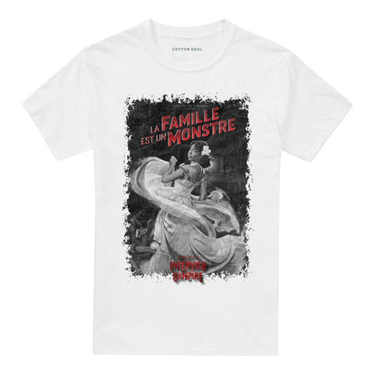 White - Front - Interview With The Vampire Unisex Adult La Famille Mono Poster T-Shirt