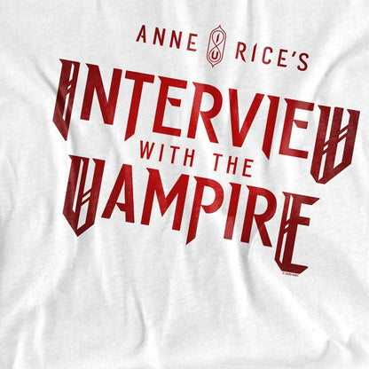 White - Side - Interview With The Vampire Unisex Adult Red Logo T-Shirt