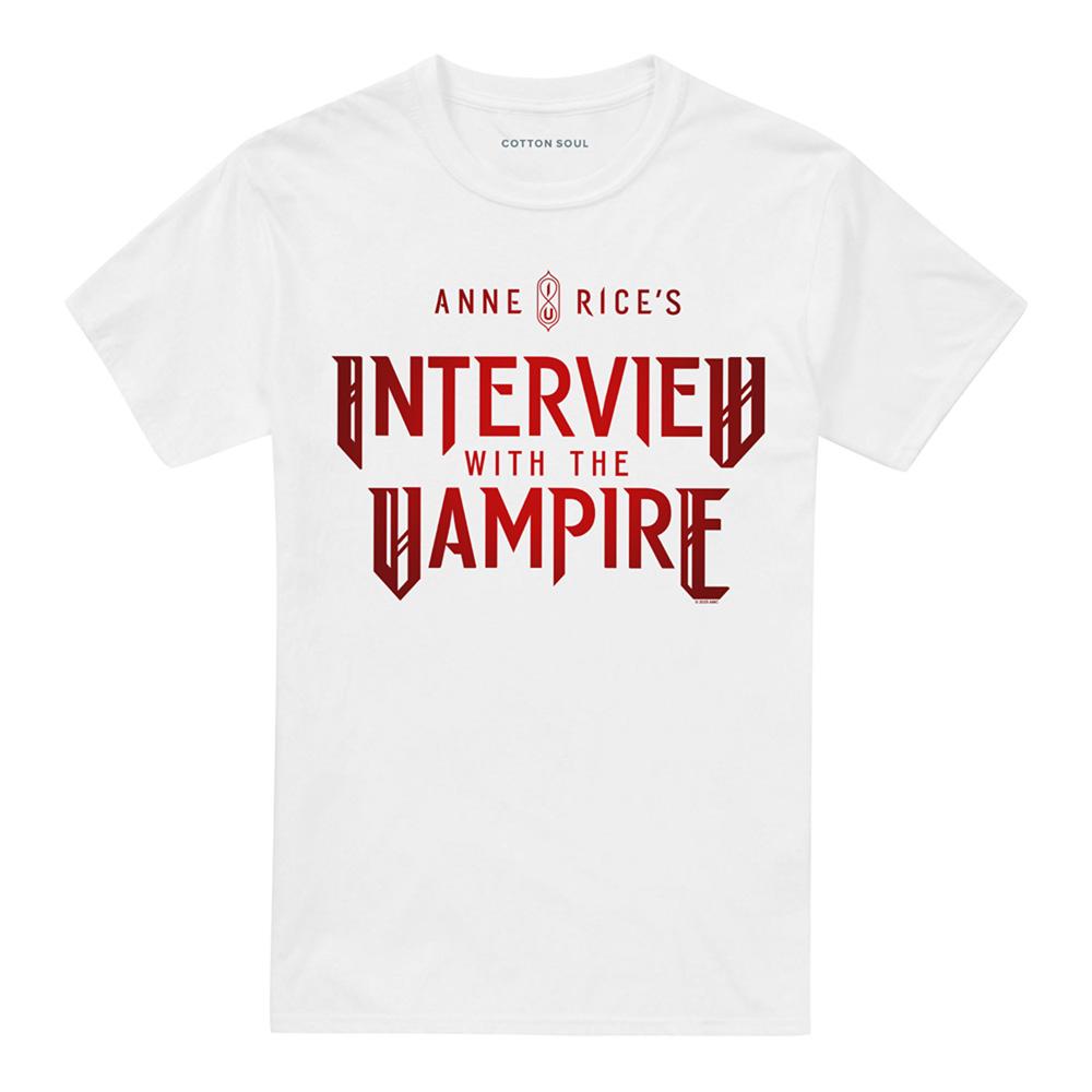 White - Front - Interview With The Vampire Unisex Adult Red Logo T-Shirt