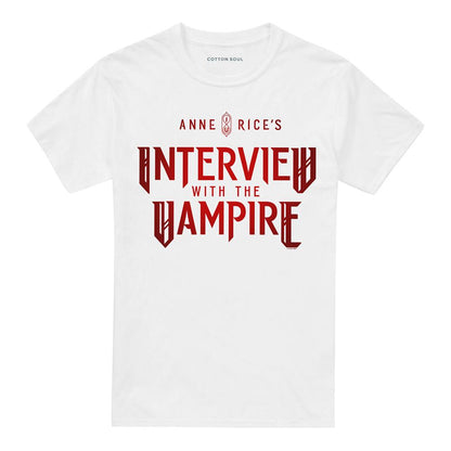White - Front - Interview With The Vampire Unisex Adult Red Logo T-Shirt