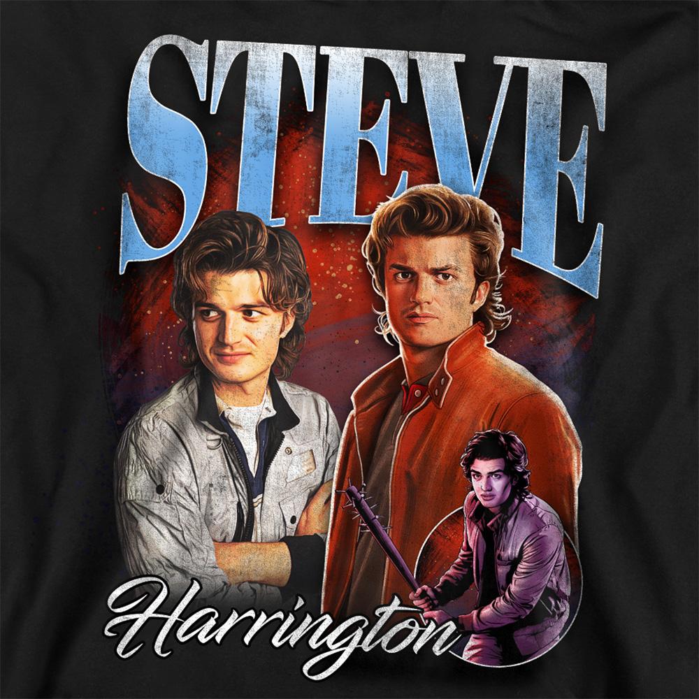 Black - Side - Stranger Things Unisex Adult Steve Harrington Homage Sweatshirt