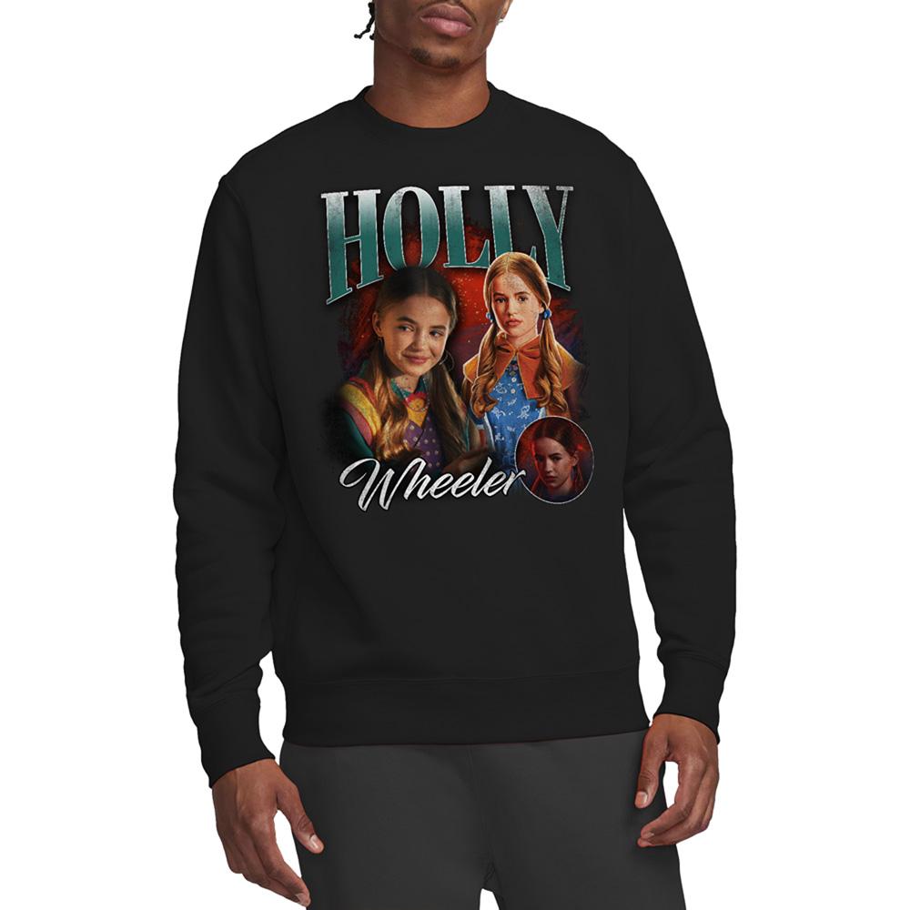 Black - Back - Stranger Things 5 Unisex Adult Holly Homage Sweatshirt