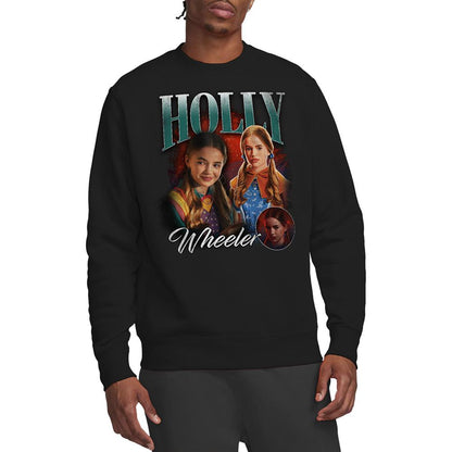 Black - Back - Stranger Things 5 Unisex Adult Holly Homage Sweatshirt