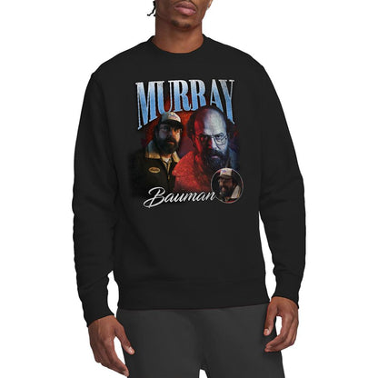 Black - Back - Stranger Things Unisex Adult Murray Homage Sweatshirt
