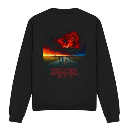 Black - Front - Stranger Things Unisex Adult Mindflayer Poster Sweatshirt
