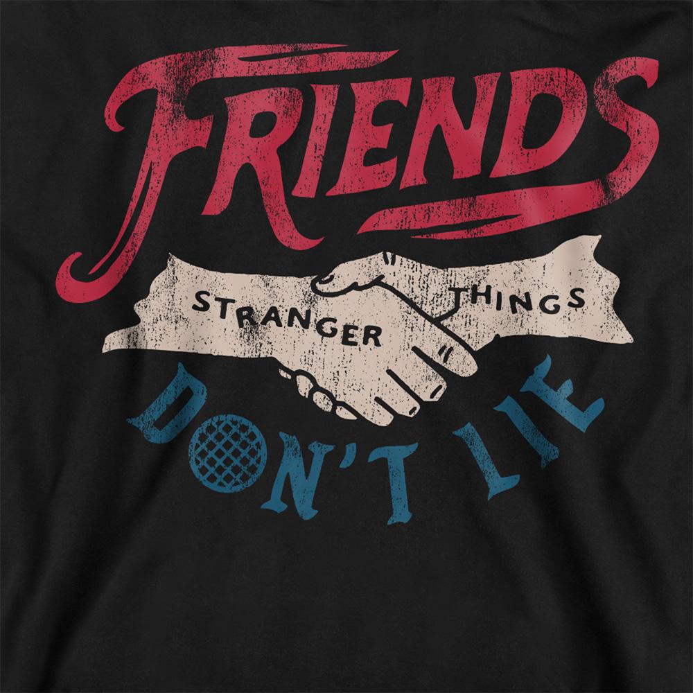Black - Side - Stranger Things Unisex Adult Friends Don´t Lie Sweatshirt