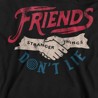 Black - Side - Stranger Things Unisex Adult Friends Don´t Lie Sweatshirt